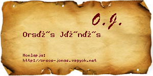 Orsós Jónás névjegykártya