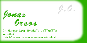 jonas orsos business card